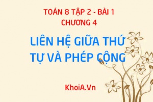 Liên hệ giữa thứ tự và phép cộng - Toán 8 bài 1 tập 2 chương 4